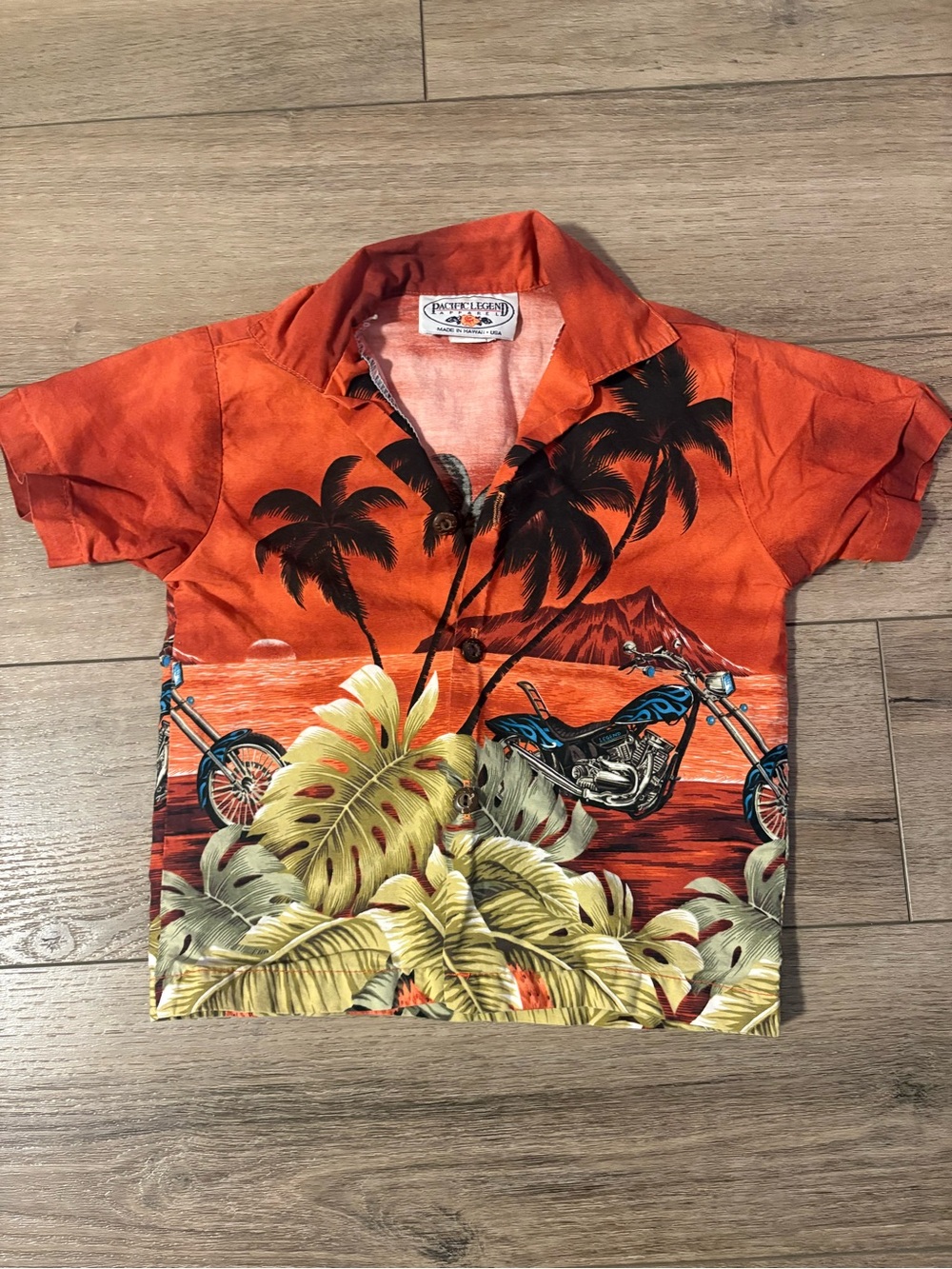 Vintage Pacific Legend Hawaiian Motorcycle Shirt Made in Hawaii 2T